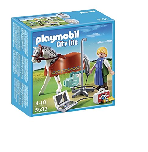Playmobil Veterinaria - City Life Caballo con Técnico de Rayos X Juguetes y Juegos (Playmobil 5533)