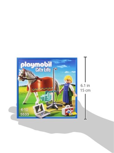 Playmobil Veterinaria - City Life Caballo con Técnico de Rayos X Juguetes y Juegos (Playmobil 5533)