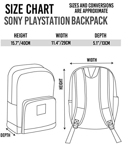 Playstation Sony Logo Black Gamer Mochila | 16 Bolsa elegante para entusiastas de los videojuegos | Mejora tu estilo con el icónico diseño Múltiples compartimentos | Material duradero