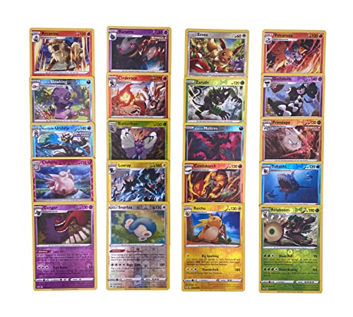 Pokémon - 20 Cartas Raras de Reverse Holo – Inglés – con protección de envío