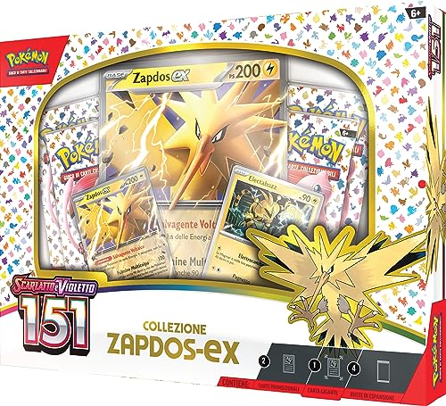 Pokémon Colección Zapdos-ex de la expansión Escarlata y Violetto-151 del GCC, edición en Italiano (290-60362)