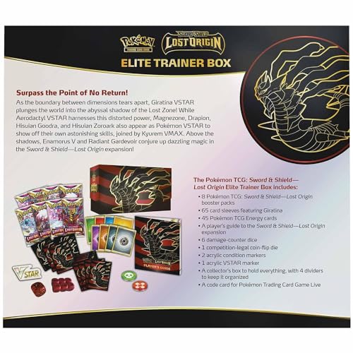 Pokémon- Espada y Escudo-Origen perdido Origins Eliter Trainer Box Caja de Entrenamiento Elite Lost Origin (8 potenciadores y Accesorios Premium), Multi-Color (182-85071)