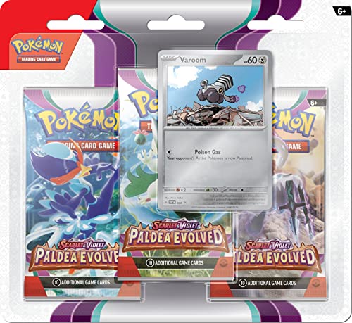 Pokémon JCC – Escarlata y Violeta – Pack Blister de 3 Boosters Evolutions en Paldea Forgerette y Vrombi (1 Blister al