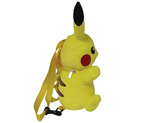 Pokémon- Mochila de peluche, Pikachu, Tamaño 35 cm, Mochila, Color Amarillo, Peluche, Juguete, Producto oficial y original (CyP Brands)