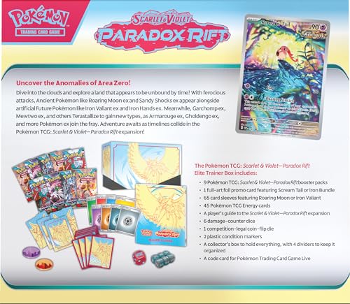 Pokemon TCG: Scarlet and Violet: Paradox Rift: Elite Trainer Box - Roaring Moon