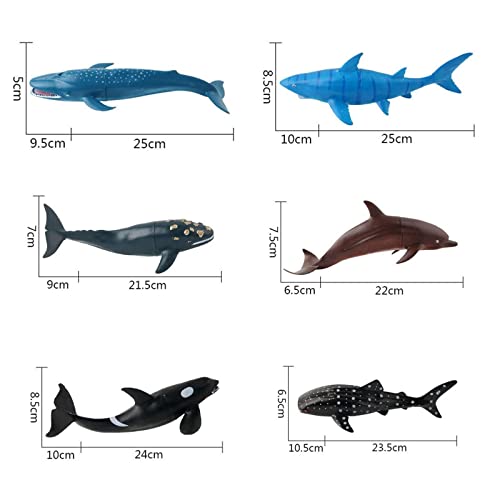 predolo Figuras de Ballenas en El, Tiburones, Vida Juguetes Educativos Marinos para Niños, Ballena de Cabeza Arqueada, Tigre Tiburón Ballena