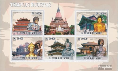 Prophila Collection Sao Tome e príncipe 4186-4190 Sheetlet (Completa. edición) 2009 Buddhistische Templo (Sellos para los coleccionistas)