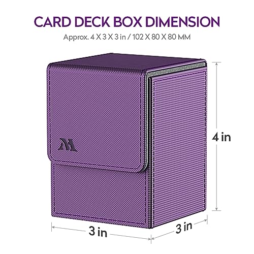 Pulchra Estuche para TCG, Magnetic Flip Box con 2 Divider, Tamaño Grande para Tiene hasta más de 110 cartas, Deck Box - Maravilloso (Morado)