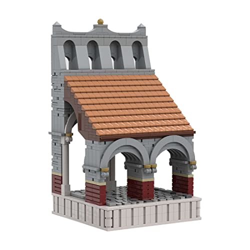 Purfresh Bloques de construcción de arquitectura romana medieval, 1360 piezas módulo arcad romano bloques de construcción modelo MOC regalo creativo para niños y adultos, bloques de sujeción