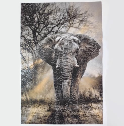Puzzle 1000 Piezas Niños Adulto Elefante En El Bosque Animal Pintura Art Deco Casera