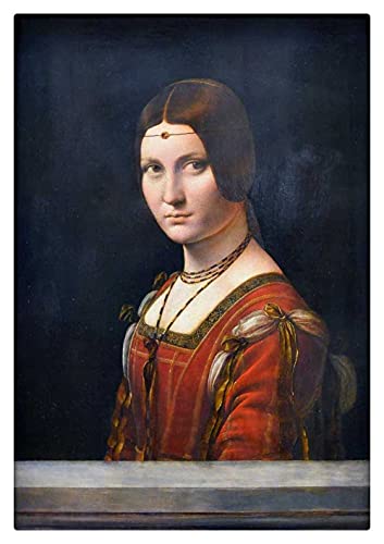 Puzzle 500 Piezas,Puzzles para Adultos,Juegos para Padres e Hijos - Retrato de una Dama en el Famoso Cuadro de Da Vinci Puzzle de Madera