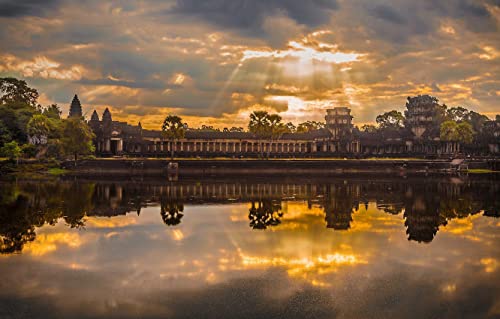 Puzzle Educa 1000 Piezas Templo Y Lago De Angkor Wat Al Amanecer 75 * 50Cm