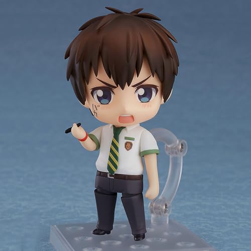 Q Version Of Tachibana Taki & Your Name School Cute Boy Figura de arcilla Mano de anime | PVC10cm articulaciones movibles cambiables cara regalo modelo de juguete | Adornos de escritorio