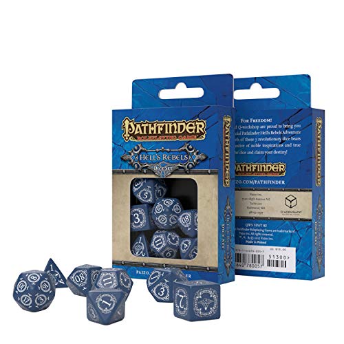 Q WORKSHOP Pathfinder Hell's Rebels RPG Ornamented Dice Set 7 Polyhedral Pieces