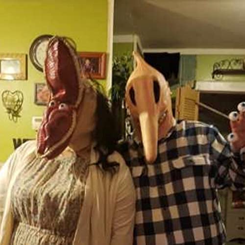 qingfeitai Adam y Barbara para adultos, disfraz máscara aterradora Halloween para mujeres y hombres (2 piezas)
