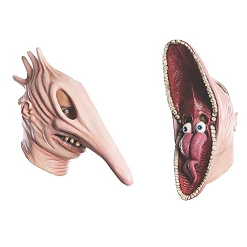 qingfeitai Adam y Barbara para adultos, disfraz máscara aterradora Halloween para mujeres y hombres (2 piezas)