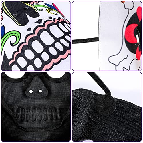 Qpout 3 piezas Máscaras de Miedo para Adultos, Máscara de calavera de Halloween Máscara de hacker anónimo, Mascarada de la barra de la fiesta de Halloween Máscaras de cosplay para hombres/mujeres