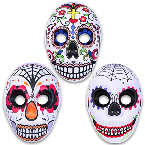 Qpout 3 piezas Máscaras de Miedo para Adultos, Máscara de calavera de Halloween Máscara de hacker anónimo, Mascarada de la barra de la fiesta de Halloween Máscaras de cosplay para hombres/mujeres