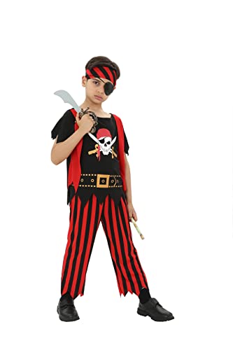 Rabtero Trajes de piratas infantiles, trajes de piratas infantiles, 3 juegos de rol de piratas, adecuados para niños de 5-6 años