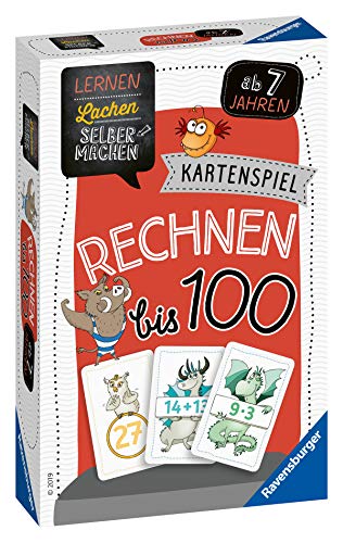 Ravensburger 80660 – Aprender a reír DIY: calcula hasta 100, Juego Infantil a Partir de 7 años, Juego Educativo para 1-5 Jugadores, Juego de Cartas