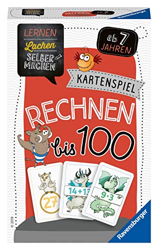 Ravensburger 80660 – Aprender a reír DIY: calcula hasta 100, Juego Infantil a Partir de 7 años, Juego Educativo para 1-5 Jugadores, Juego de Cartas