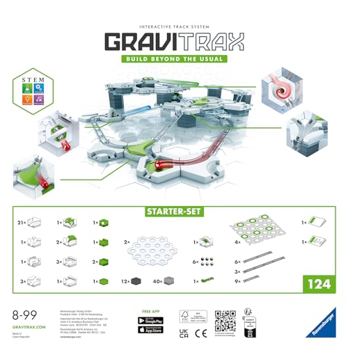 Ravensburger - GraviTrax Starter Kit, Kit de Inicio, Construye tu Propia Pista de Canicas, Juego STEM Innovador y Educativo, 8+ Años