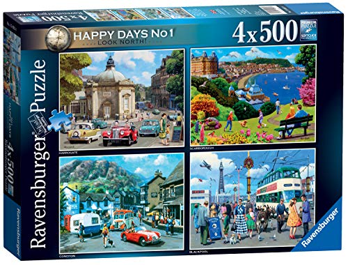 Ravensburger Happy Days Collection No.1 Look North 4X 500 Piece Jigsaw Puzzle for Adults and Kids Age 10 Years Up