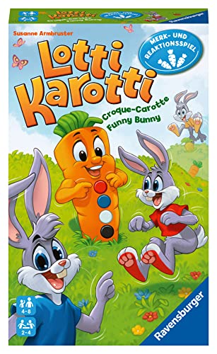 Ravensburger Lotti Karotti 20961 Regalo para 2-4 Jugadores, a Partir de 4 años, Formato Compacto, Viaje, Juego de Conejos