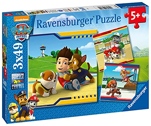 Ravensburger - Puzzle Paw Patrol C, Colección 3 x 49, 3 Puzzle de 49 Piezas, Puzzle para Niños, Edad Recomendada 5+ Años