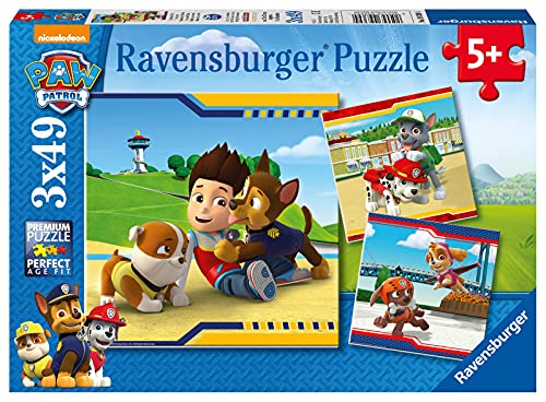 Ravensburger - Puzzle Paw Patrol C, Colección 3 x 49, 3 Puzzle de 49 Piezas, Puzzle para Niños, Edad Recomendada 5+ Años