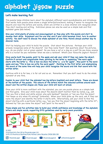 Ravensburger Rompecabezas del Alfabeto para niños a Partir de 3 años, 30 Piezas, Juguetes educativos para niños pequeños