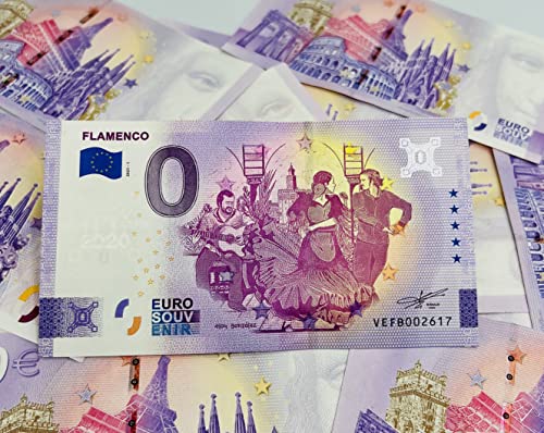 Regalos Originales - Billete Personalizado Motivos Flamencos - Impreso en Papel Moneda - Detalle para Boda Original - Cero Euros - Euro Souvenir