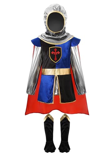 ReliBeauty Disfraz Caballero Medieval Niño Edad Media Disfraz de Templario Festival Sant Jordi 11-12 años, 150