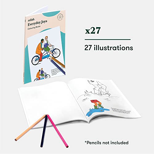 Relish Libro para colorear para adultos, diseños simples y fáciles, alegrías cotidianas, 27 páginas - Productos Demencia para personas mayores