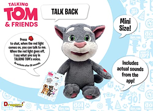 Relsy Talking Friends Minis Talking Tom - Peluche interactivo de 10 pulgadas con Talkback de 25 cm de alto