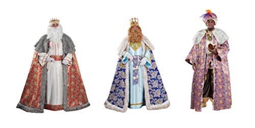 Reyes Magos de Lujo. Melchor, Gaspar y Baltasar. Incluyen Turbante y Corona de metal. LOTE de 3 trajes o por separado. (Pack de 3 trajes)
