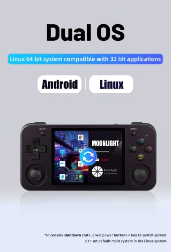 RG353M - Consola de juegos de manos retro compatible con sistema operativo dual Android 11 + Linux, con tarjeta TF de 128 G preinstalada, 15000 juegos, compatible con 5G WiFi 4.2 Bluetooth