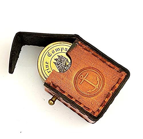 Robert Frost Poem Compass-Pocket Compass w Leather Case