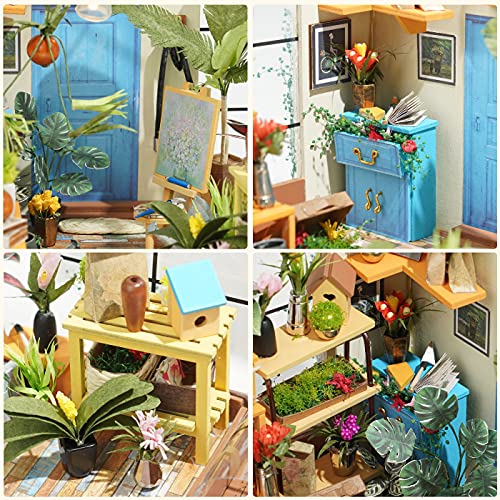 Rolife Kit de casa de muñecas en miniatura a escala 1:24, invernadero de madera, muebles para mujeres, niñas, niños, regalo, cumpleaños, Navidad, San Valentín