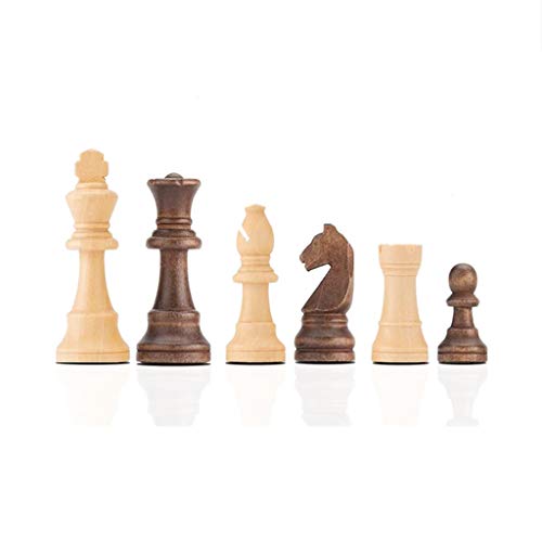 ROLTIN Piezas de ajedrez de Madera de 3,25 "Rey, Juego Completo de Piezas de ajedrez de Madera Solamente, estatuilla de Juego de peones de ajedrez