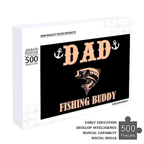 Rompecabezas divertido de madera con imagen de Dad's Fishing Buddy regalo único para adultos 300/500/1000 piezas