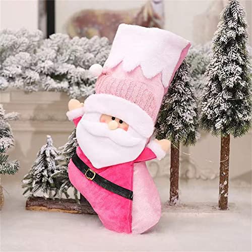 Ropa para muñecas de 43 cm, calcetines de Navidad rosas, chimenea, para colgar, dulces, regalos, calcetines, hogar, vacaciones, decoraciones navideñas, decoraciones navideñas, cama de muñecas (A,