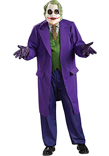 Rubbies-Disfraz de Joker Dark Knight Deluxe para hombre Talla XL Batman Gorros, máscaras y accesorios para fiesta, multicolor, RUBIES 888632