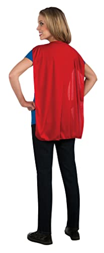 Rubie's Juego oficial de camiseta DC Comic Supergirl, kit de disfraz instantáneo para mujer, camiseta y capa adjunta, talla S