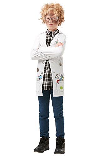 Rubie's Mad Scientist Chaqueta oficial de científico loco para niños, uniforme de médico de laboratorio, talla infantil de 9 a 10, multicolor, 9-10 años (640786