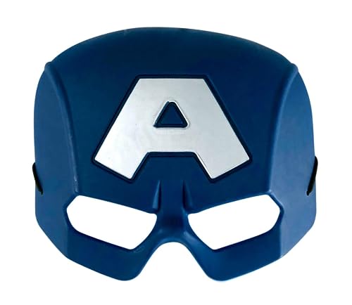 Rubies Máscara Capitán América Shallow para niños y niñas, Oficial de las películas de Avengers, máscara hecha en plástico con ajuste en velcro, ideal para halloween, navidad, carnaval y cumpleaños.