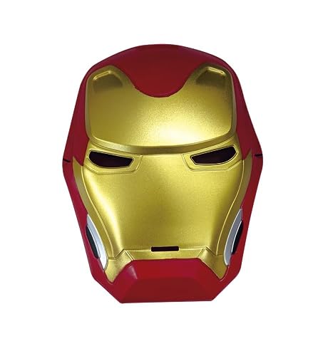 Rubies Máscara Iron man Shallow para niños y niñas, Oficial de las películas de Avengers, máscara hecha en plástico con ajuste en velcro, ideal para halloween, navidad, carnaval y cumpleaños.
