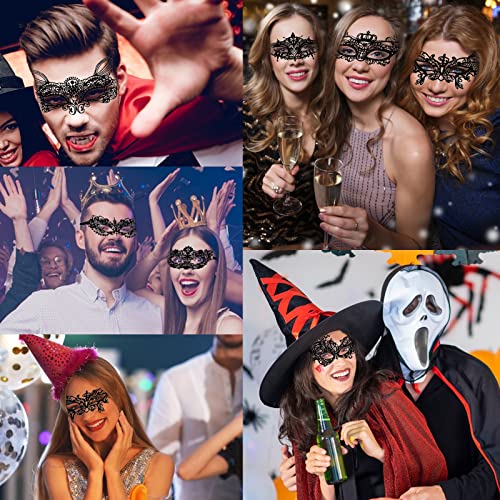 RUIJIE 8 Piezas Máscara Veneciana Máscaras de Encaje de Mujer Sexy Máscara de Ojos Mascara para Mardi Gras de Hombre Mascaras para Masquerade Halloween Carnival Cosplay Party Fancy Dress Ball Gothic