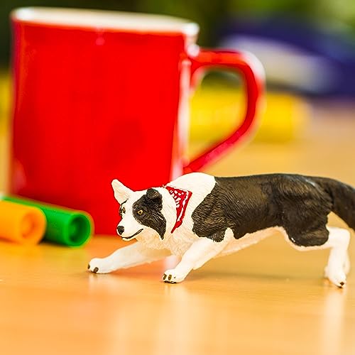 Safari Ltd. Perro Border Collie 11.4cm | Figuras de Perros y Gatos | Juguetes para Niños | No tóxico y Libre de BPA | Apto para niños de 3