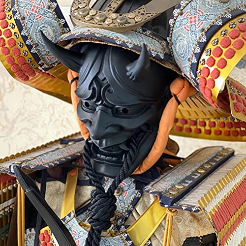 Samurai Oni, máscara de Prajna de Halloween, cubierta de cara de demonio de anime, máscara de cara fantasma de Halloween, cubierta de goma japonesa para accesorios de rendimiento en escenario